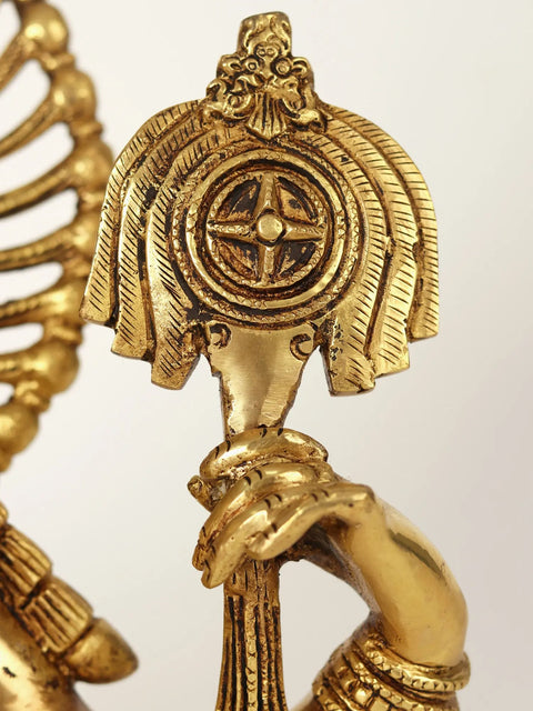 15" Chaturbhuja Venugopal Brass Statue (Krishna) Bust