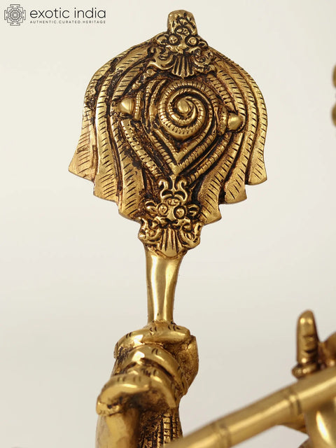 15" Chaturbhuja Venugopal Brass Statue (Krishna) Bust