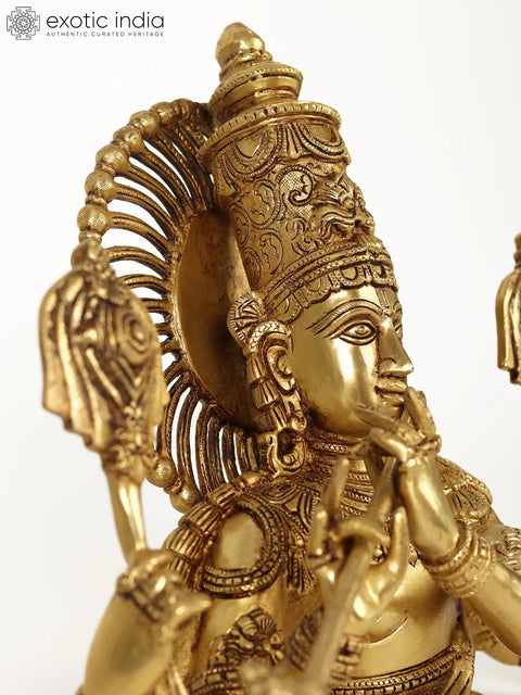 15" Chaturbhuja Venugopal Brass Statue (Krishna) Bust