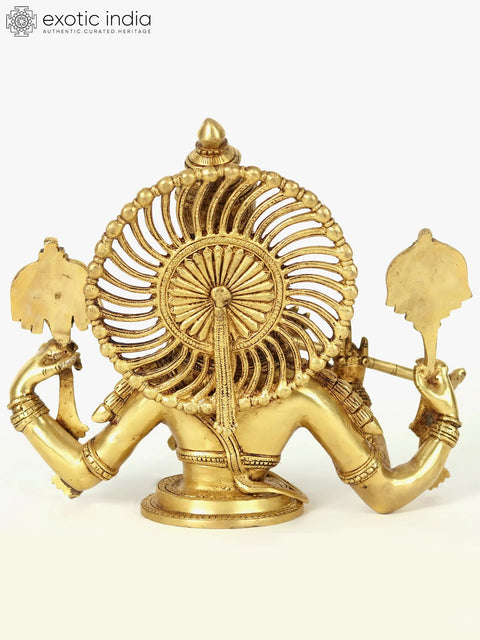 15" Chaturbhuja Venugopal Brass Statue (Krishna) Bust