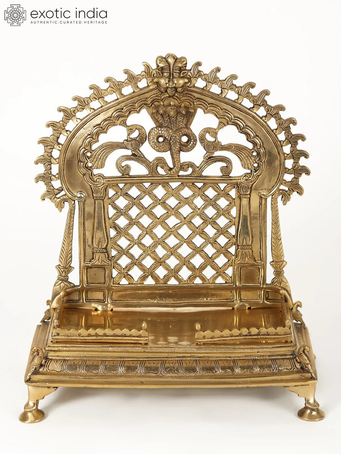 13" Kirtimukha Throne Brass Statue for Deity Worship