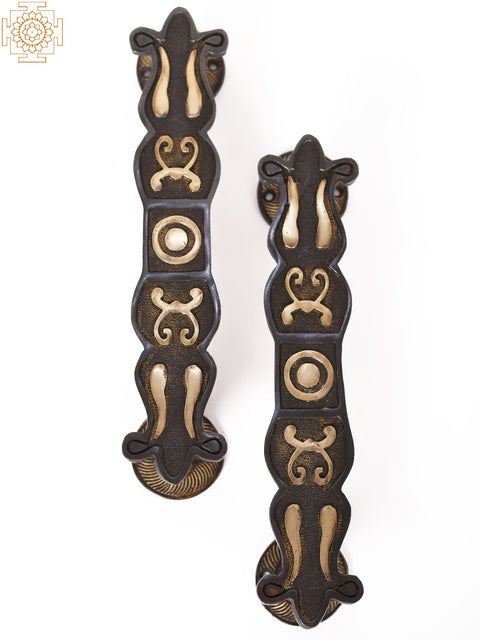 17" Pair of Brass Designer Door Handle