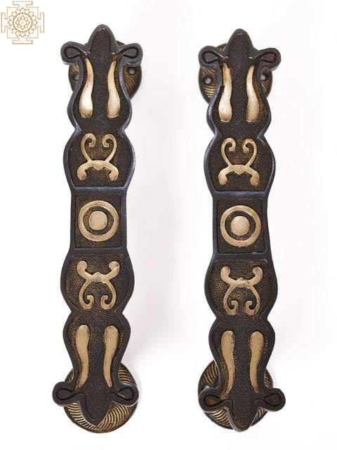 17" Pair of Brass Designer Door Handle
