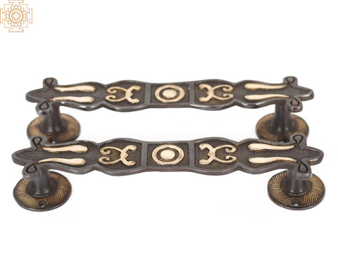 17" Pair of Brass Designer Door Handle