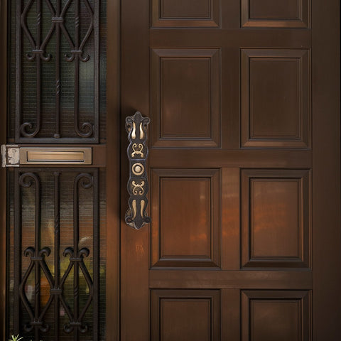 17" Pair of Brass Designer Door Handle