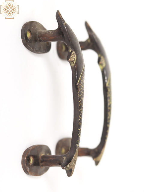Pair of Brass Dolphin Door Handle