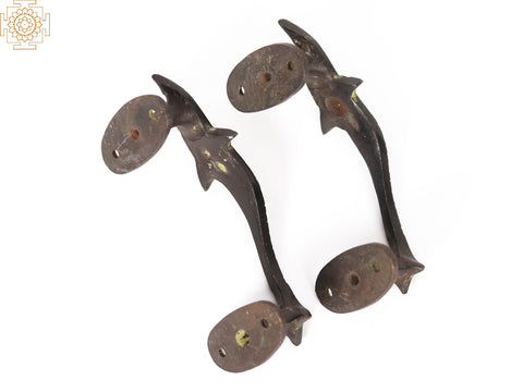 Pair of Brass Dolphin Door Handle