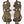 6" Pair of Dancing Lady Door Handle/Puller in Brass