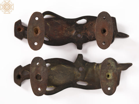 6" Pair of Dancing Lady Door Handle/Puller in Brass