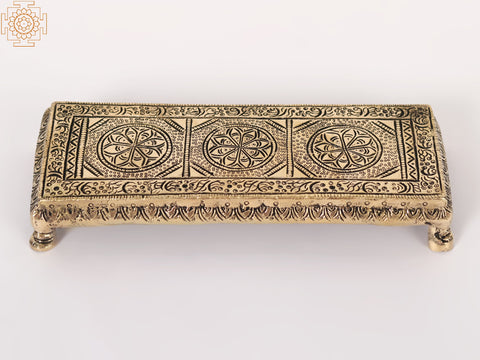 8" Rectangular Shape Pedestal in Brass