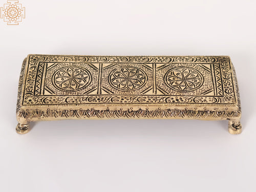 8" Brass Rectangular Pedestal for Home Decor