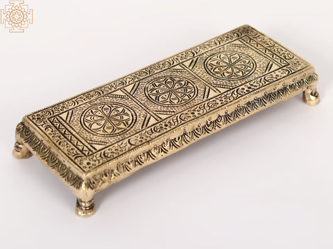 8" Rectangular Shape Pedestal in Brass