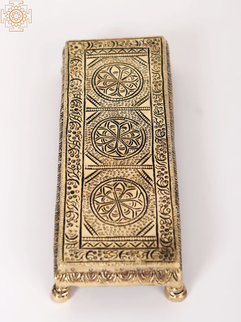 8" Rectangular Shape Pedestal in Brass
