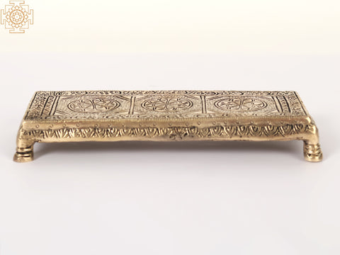 8" Rectangular Shape Pedestal in Brass