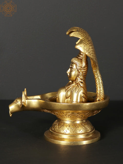 8" Lord Shiva Enshrined as Linga in Brass