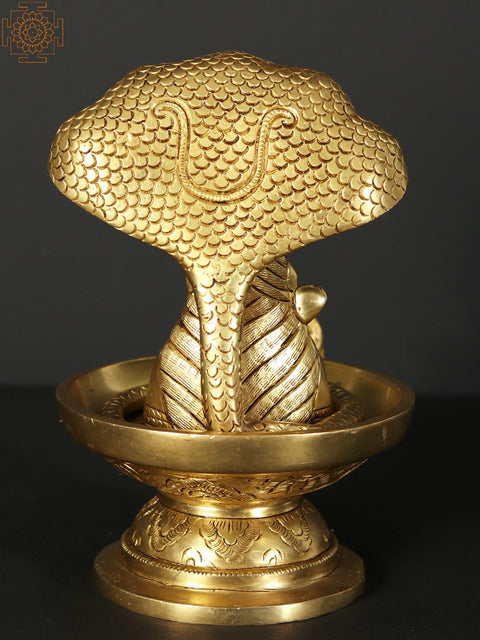 8" Lord Shiva Enshrined as Linga in Brass