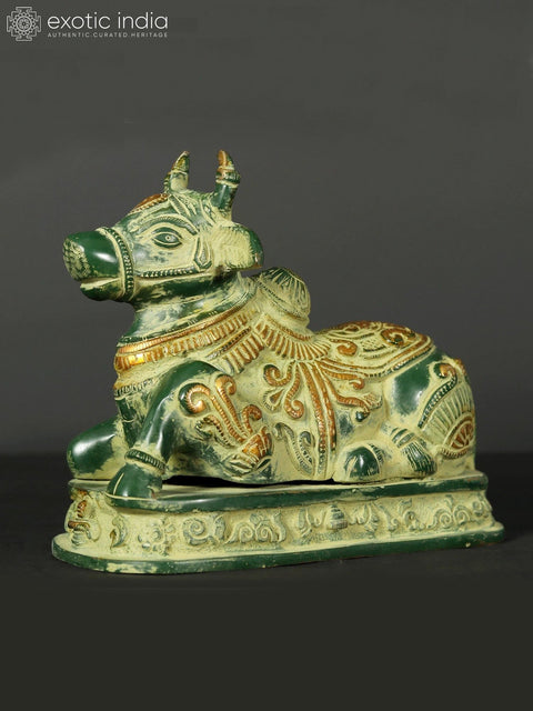 8" Nandi Brass Statue of Vahana of Shiva