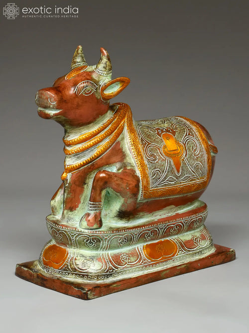 10" Brass Nandi Statue for Pooja - Lord Shiva's Sacred Vahan
