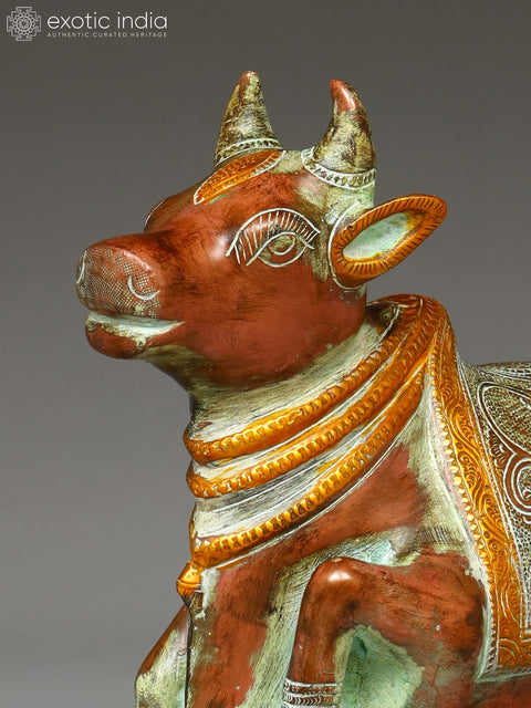 10" Brass Nandi Statue (Lord Shiva's Vahan)