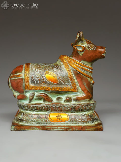 10" Brass Nandi Statue (Lord Shiva's Vahan)