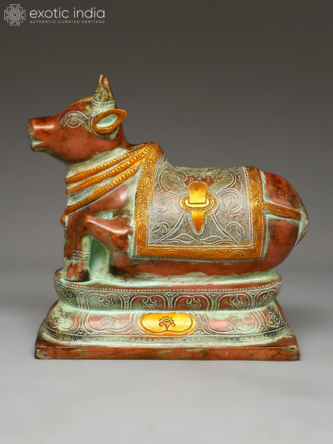 10" Brass Nandi Statue (Lord Shiva's Vahan)