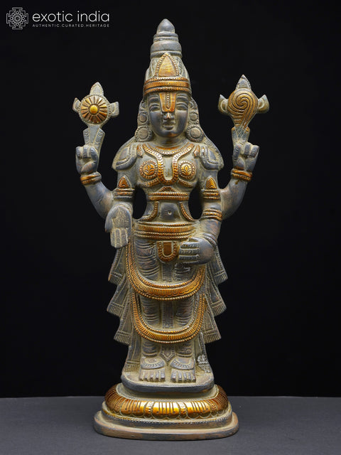 12" Superfine Tirupati Balaji Statue in Brass (Venkateshvara)