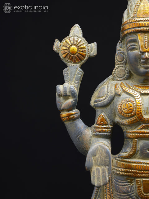 12" Superfine Tirupati Balaji Statue in Brass (Venkateshvara)