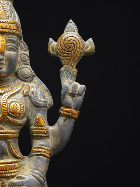 12" Superfine Tirupati Balaji Statue in Brass (Venkateshvara)