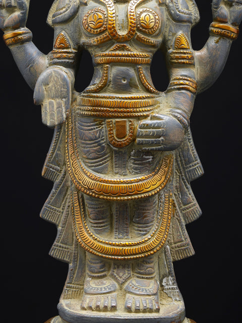 12" Superfine Tirupati Balaji Statue in Brass (Venkateshvara)