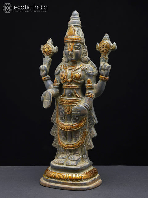 12" Superfine Tirupati Balaji Statue in Brass (Venkateshvara)