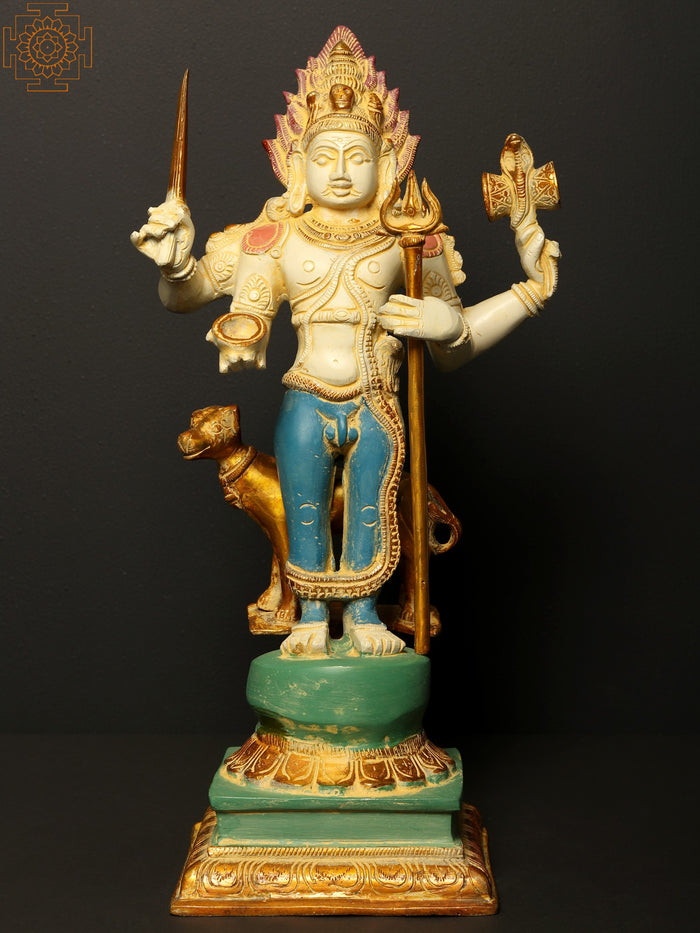17" Bhagawan Shiva as Bhairava Handmade Brass Statue