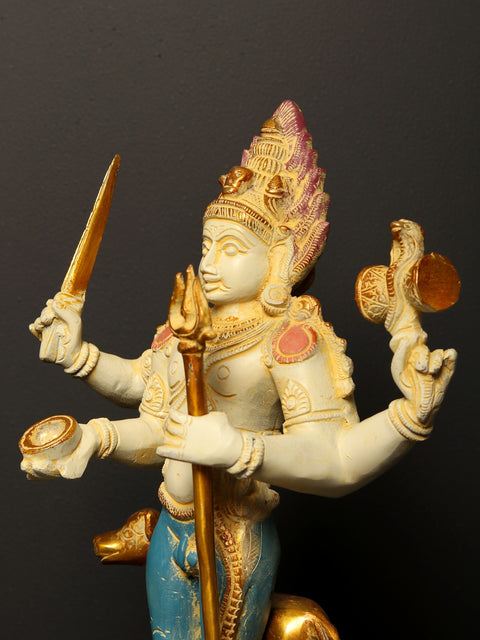 17" Colorful Bhagawan Shiva as Bhairava Brass Statue