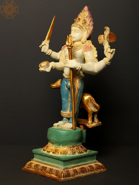 17" Colorful Bhagawan Shiva as Bhairava Brass Statue