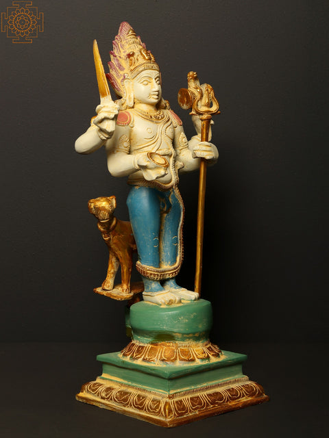 17" Colorful Bhagawan Shiva as Bhairava Brass Statue