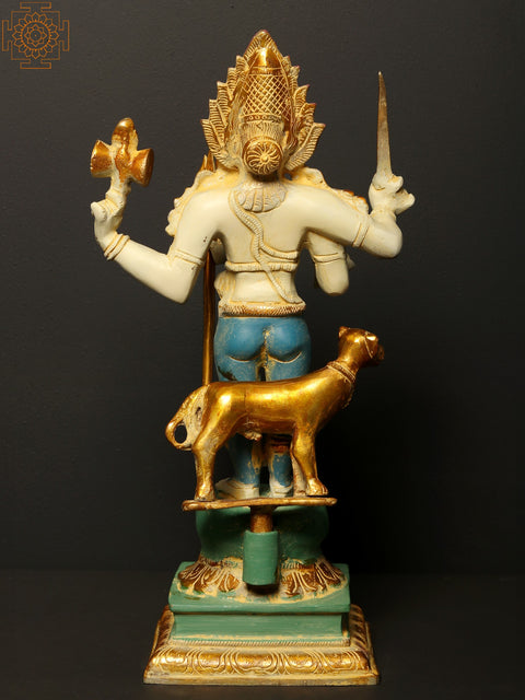 17" Colorful Bhagawan Shiva as Bhairava Brass Statue