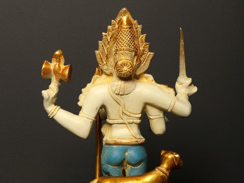 17" Colorful Bhagawan Shiva as Bhairava Brass Statue
