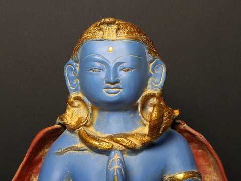 21" Colorful Garuda Brass Statue - Vahana of Lord Vishnu