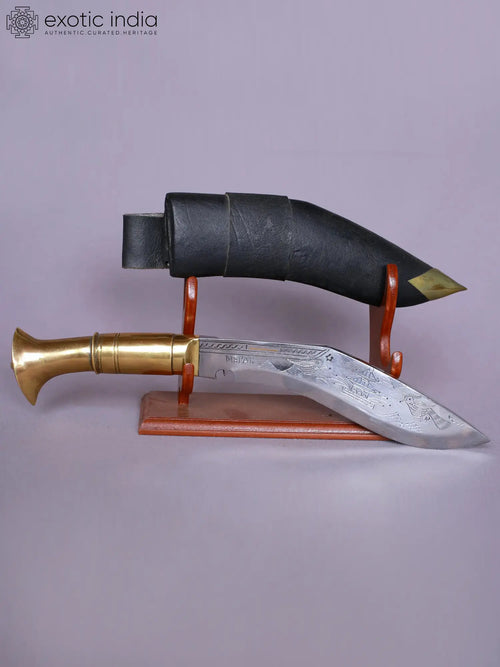 13" Brass Carve Handle Khukuri Knife From Nepal