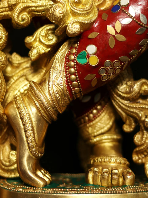 45" Identical Radha-Krishna Statues Within an Aureole Engraved with Krishnaleela Episodes