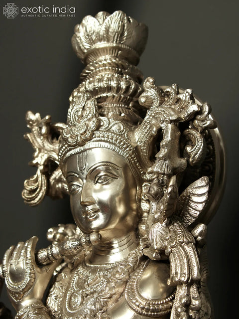 45" Large Fluting Krishna and Cow with Krishnaleela Episodes
