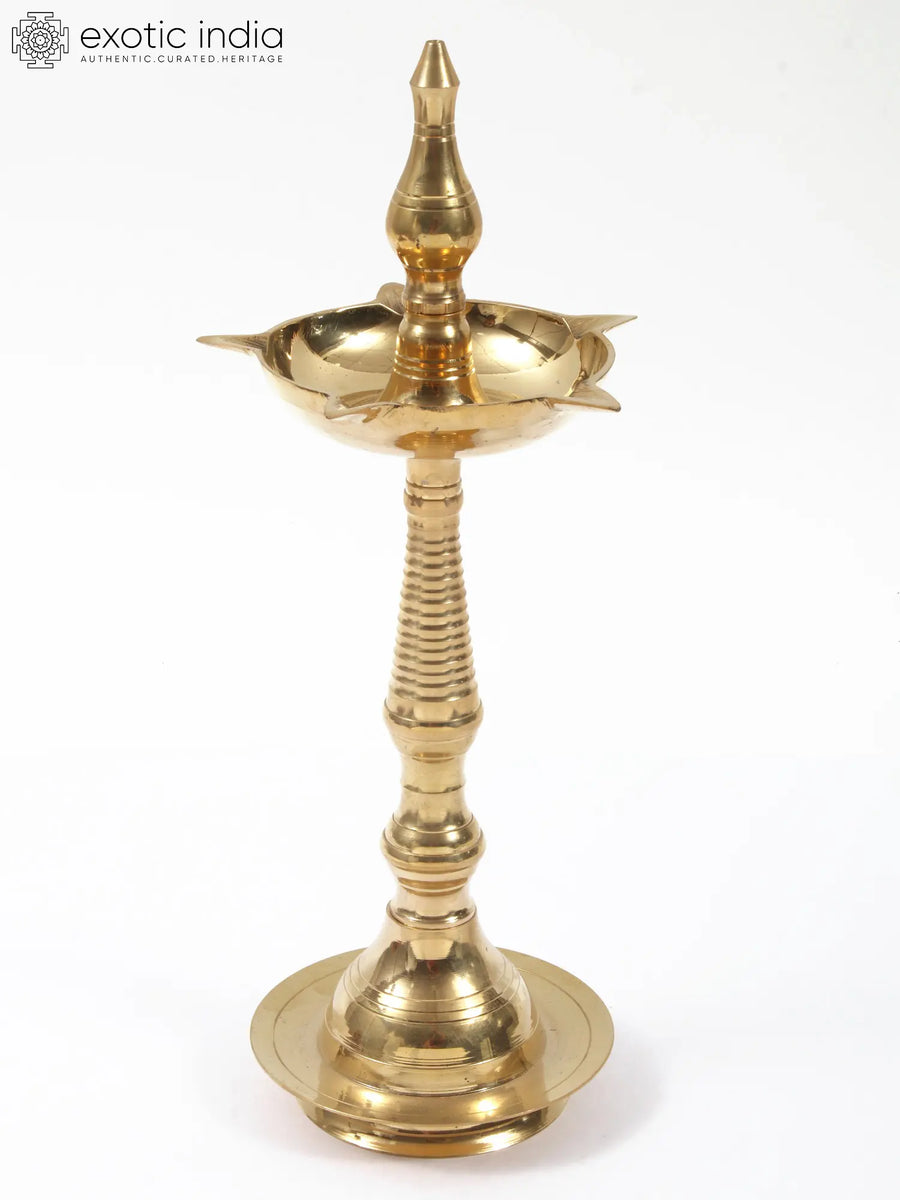 Kerala Vilakku Brass Oil Lamp for Pooja