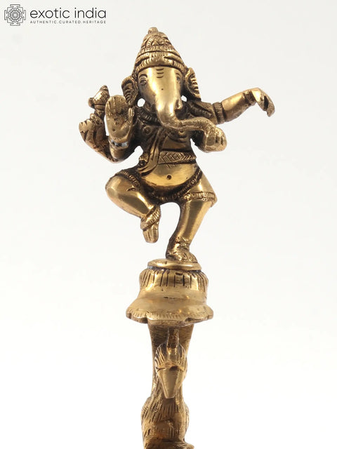 12" Dancing Ganesha Hand-Held Oil Lamp