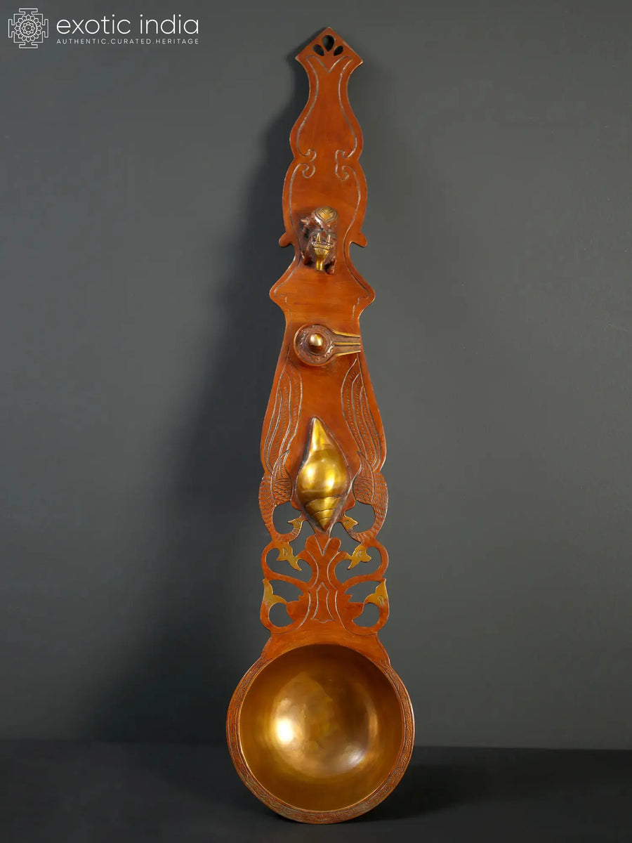 Brass Uddharani Ritual Spoon for Pooja