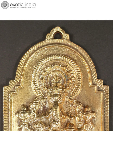 11" Brass Lord Ganesha Wall Hanging