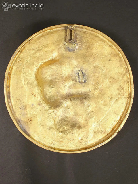 10" Brass Lord Krishna Plate | Wall Decor