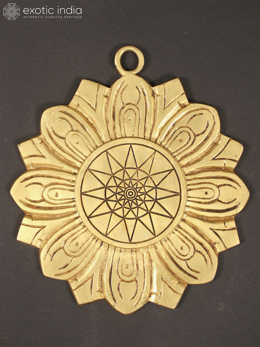 9" Brass Tantra Wall Hanging for Home Decor