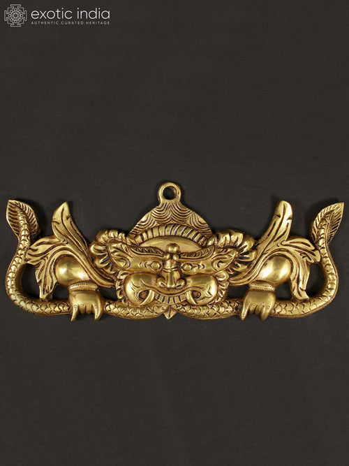 11" Brass Tibetan Buddhist Zeeba Mask Wall Hanging