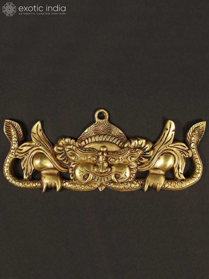 11" Brass Tibetan Buddhist Zeeba Mask Wall Hanging