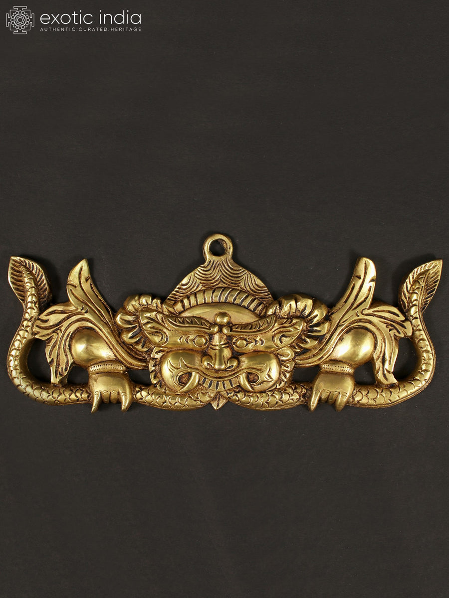 11" Brass Tibetan Buddhist Zeeba Mask Wall Hanging