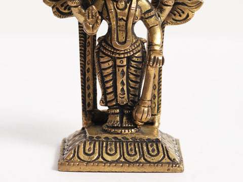 6" Small Brass Standing Lord Vishnu Idol